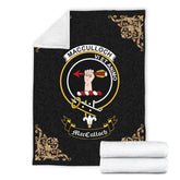 Clan MacCulloch (McCulloch) Crest Tartan Premium Blanket Black AB57 Clan McCulloch Tartan Today