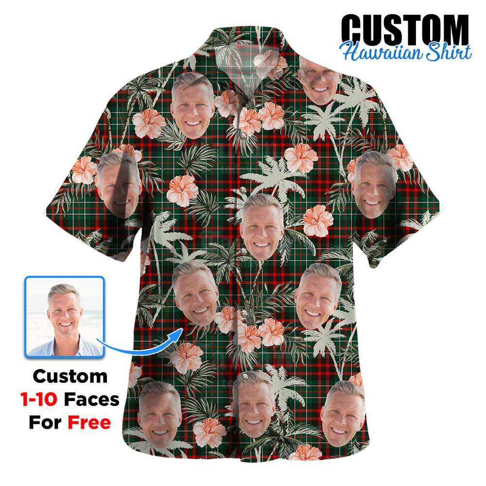 Clan MacDiarmid Modern Tartan Custom Face Hawaiian Shirt – Unisex Gift for Family Members, Summer Party XY86 MacDiarmid Modern Tartan Tartan Hawaii Shirt