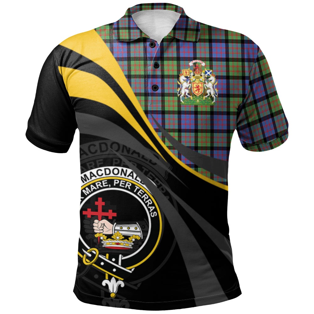 Clan MacDonald Ancient Tartan Polo Shirt - Royal Coat Of Arms Style QX13 MacDonald Ancient Tartan Tartan Polo