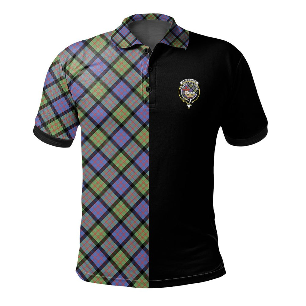 Clan MacDonald Ancient Tartan Polo Shirt Half of Me - Cross Style SO22 MacDonald Ancient Tartan Tartan Polo