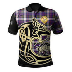 Clan MacDonald Dress Modern Tartan Polo Shirt Viking Wolf WZ29 MacDonald Dress Modern Tartan Tartan Polo