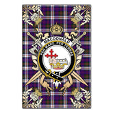 Clan MacDonald Dress Modern Tartan Crest Black Garden Flag - Gold Thistle UX41 Clan MacDonald Tartan Today