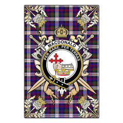 Clan MacDonald Dress Modern Tartan Crest Black Garden Flag - Gold Thistle UX41 Clan MacDonald Tartan Today