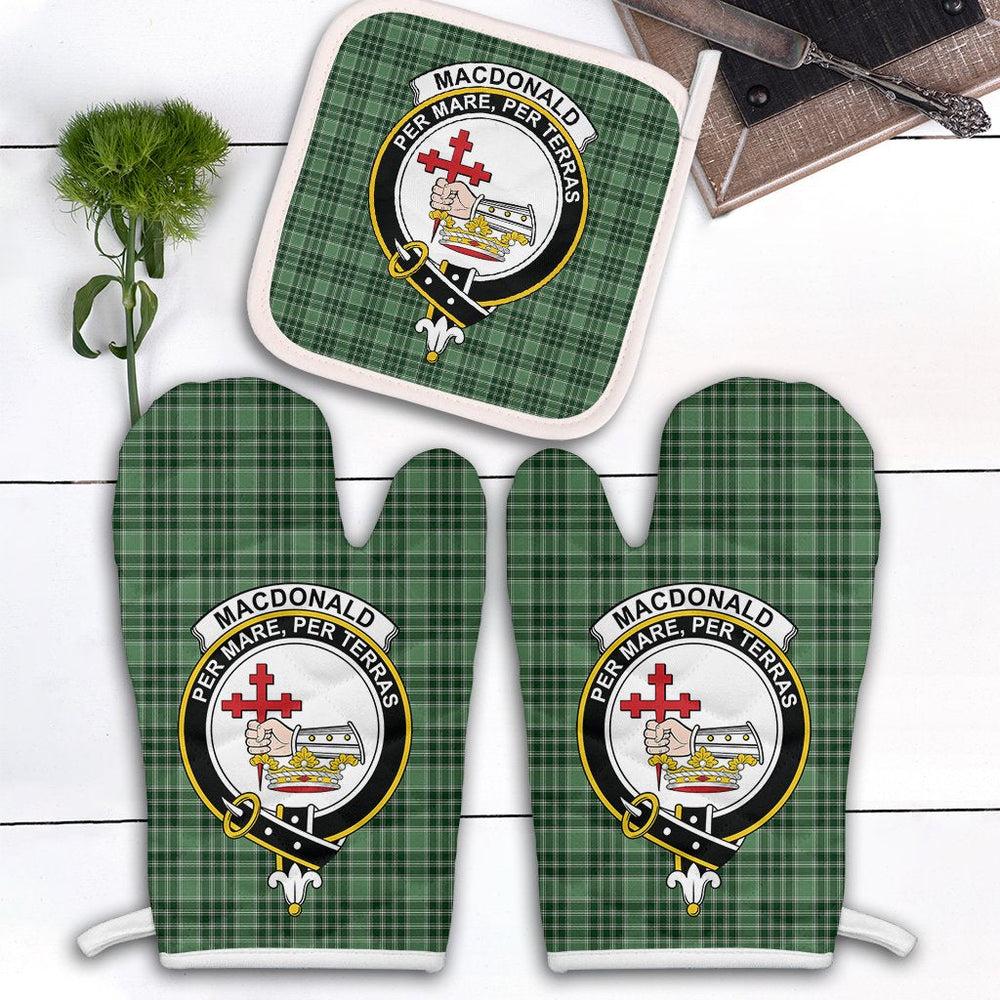 Clan MacDonald Lord Of The Isles Hunting Tartan Crest Oven Mitt And Pot Holder (2 Oven Mitts + 1 Pot Holder) GU33 Clan MacDonald Tartan Today