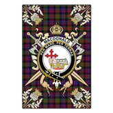Clan MacDonald Modern Tartan Crest Black Garden Flag - Gold Thistle GA32 Clan MacDonald Tartan Today