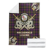 Clan MacDonald Modern Tartan Gold Courage Symbol Blanket WA98 Clan MacDonald Tartan Today