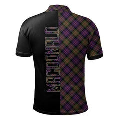 Clan MacDonald Modern Tartan Polo Shirt Half of Me - Cross Style GR14 MacDonald Modern Tartan Tartan Polo