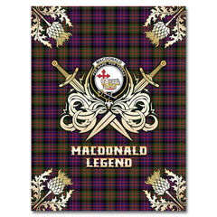Clan MacDonald Modern Tartan Gold Courage Symbol Blanket WA98 Clan MacDonald Tartan Today