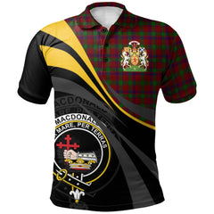 Clan MacDonald of Aird and Valley Tartan Polo Shirt - Royal Coat Of Arms Style KO29 MacDonald of Aird and Valley Tartan Tartan Polo