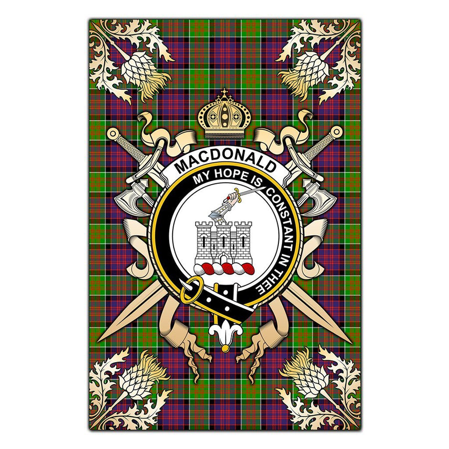 Clan MacDonald of Clanranald Tartan Crest Black Garden Flag