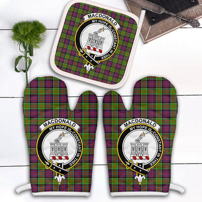 Clan MacDonald Of Clanranald Tartan Crest Oven Mitt And Pot Holder (2 Oven Mitts + 1 Pot Holder)