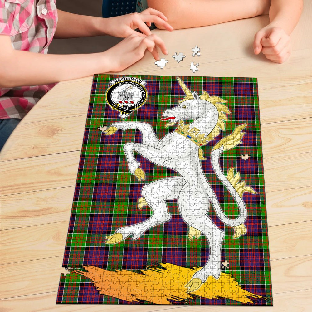 Clan MacDonald of Clanranald Tartan Crest Unicorn Scotland Jigsaw Puzzles Gift For Family OQ89 Clan MacDonald of Clanranald Tartan Today