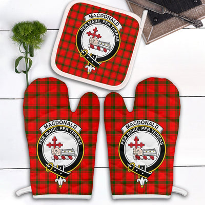 Clan MacDonald Of Sleat Tartan Crest Oven Mitt And Pot Holder (2 Oven Mitts + 1 Pot Holder)