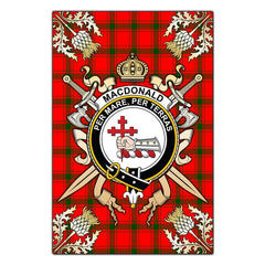 Clan MacDonald of Sleat Tartan Crest Black Garden Flag - Gold Thistle VH16 Clan MacDonald of Sleat Tartan Today