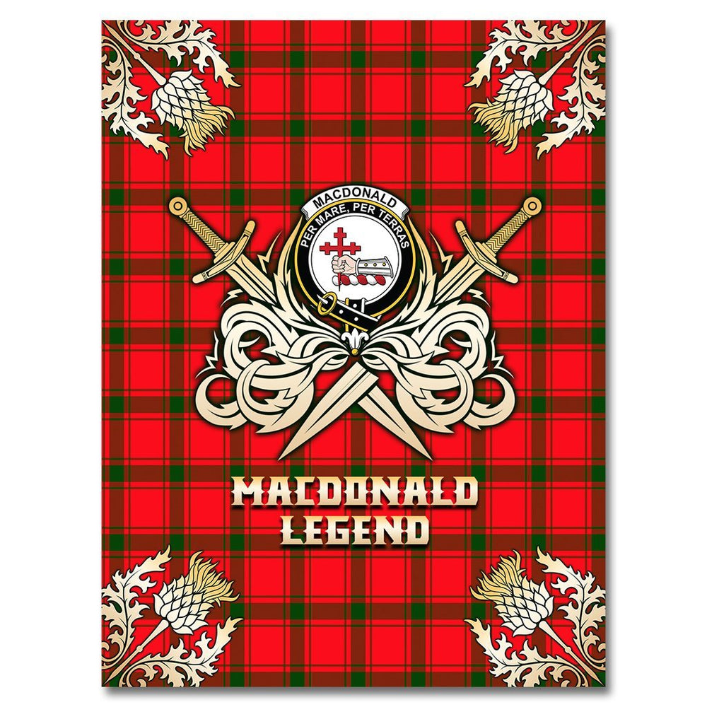 Clan MacDonald of Sleat Tartan Gold Courage Symbol Blanket AN51 Clan MacDonald of Sleat Tartan Today