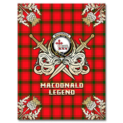 Clan MacDonald of Sleat Tartan Gold Courage Symbol Blanket AN51 Clan MacDonald of Sleat Tartan Today