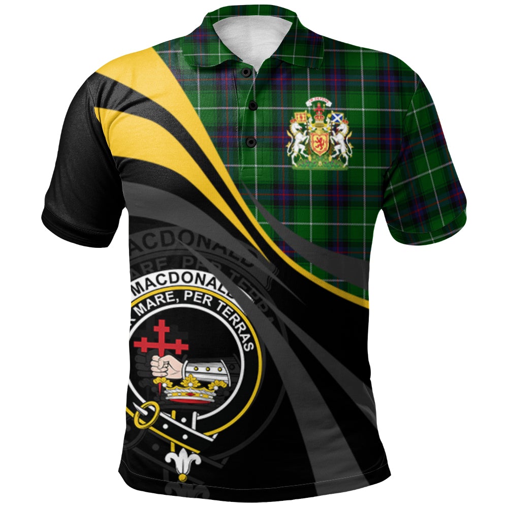 Clan MacDonald of The Isles Tartan Polo Shirt - Royal Coat Of Arms Style BS67 MacDonald of The Isles Tartan Tartan Polo