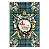 Clan MacDonald of the Isles Hunting Ancient Tartan Crest Black Garden Flag - Gold Thistle JB11 Clan MacDonald Tartan Today