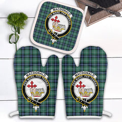 Clan MacDonald Of The Isles Hunting Ancient Tartan Crest Oven Mitt And Pot Holder (2 Oven Mitts + 1 Pot Holder) MT27 Clan MacDonald Tartan Today