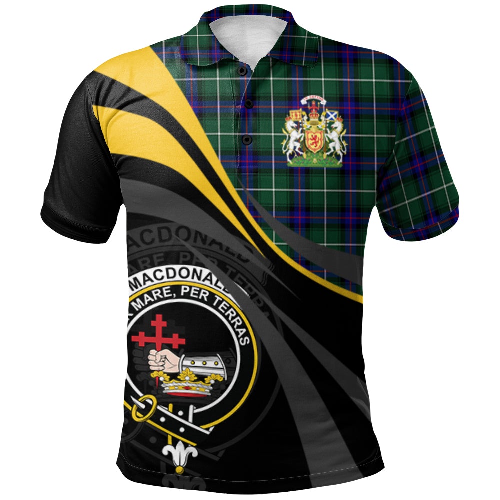 Clan MacDonald of the Isles Hunting Modern Tartan Polo Shirt - Royal Coat Of Arms Style WH51 MacDonald of the Isles Hunting Modern Tartan Tartan Polo