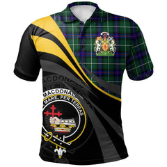Clan MacDonald of the Isles Hunting Modern Tartan Polo Shirt - Royal Coat Of Arms Style WH51 MacDonald of the Isles Hunting Modern Tartan Tartan Polo