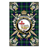 Clan MacDonald of the Isles Hunting Modern Tartan Crest Black Garden Flag - Gold Thistle IL83 Clan MacDonald Tartan Today