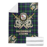 Clan MacDonald of the Isles Hunting Modern Tartan Gold Courage Symbol Blanket DU57 Clan MacDonald Tartan Today