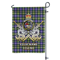 Custom Name Clan MacDonald Ancient Tartan Garden Flag with Clan Crest and the Golden Sword of Courageous Legacy QP14