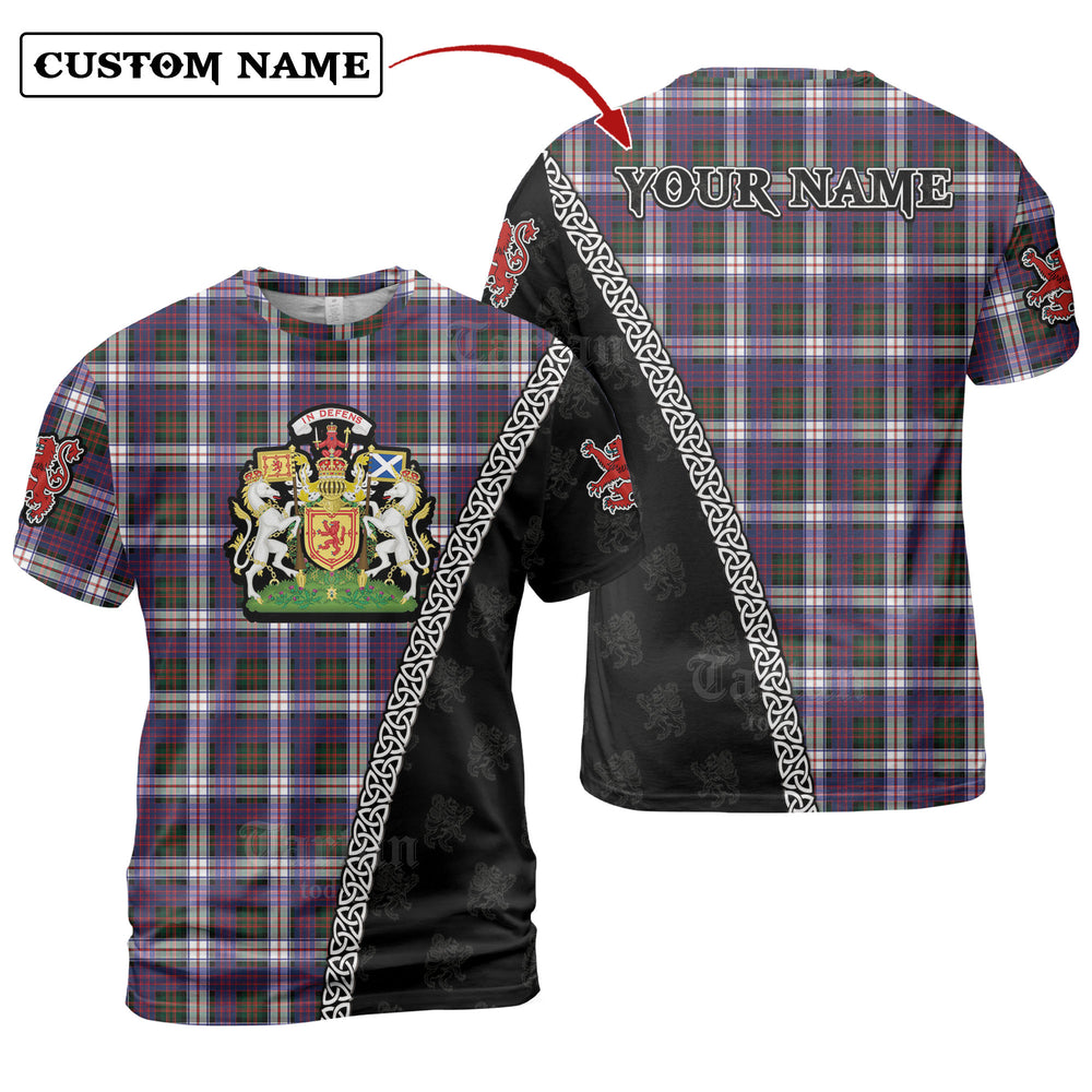 MacDonald Dress Modern Tartan Shirt with Scotland Coat of Arms & Custom Name UB53