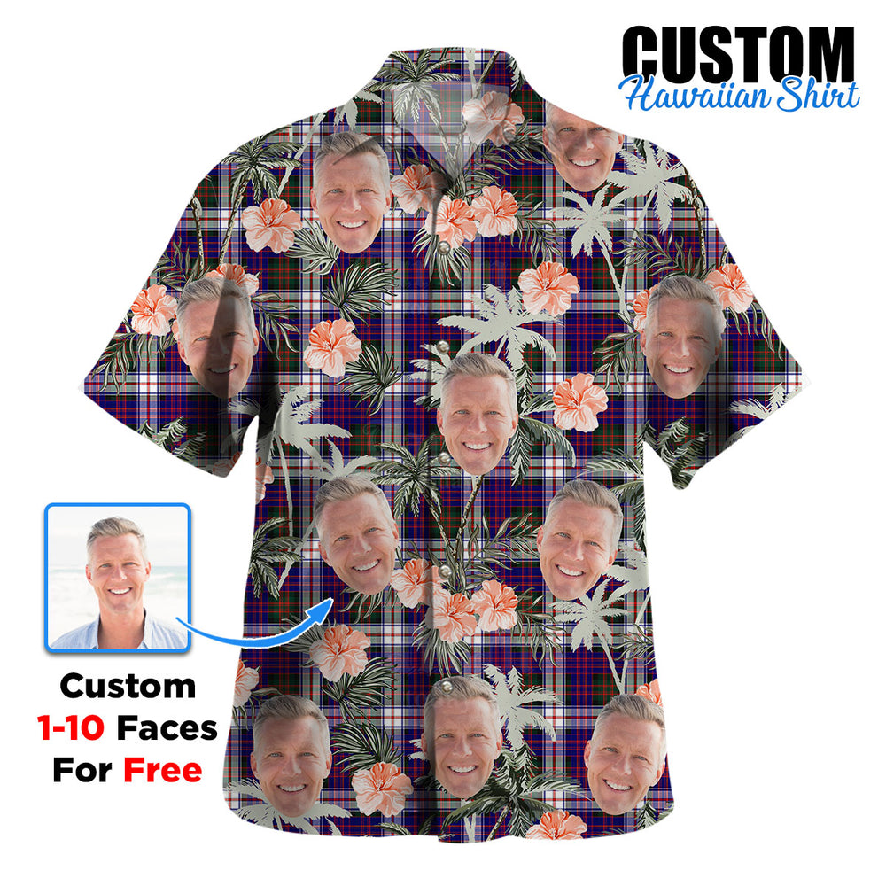 Clan MacDonald Dress Modern Tartan Custom Face Hawaiian Shirt – Unisex Gift for Family Members, Summer Party GB86 MacDonald Dress Modern Tartan Tartan Hawaii Shirt
