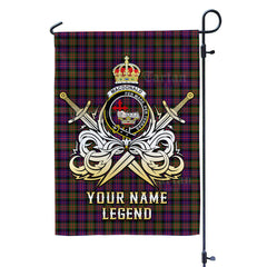Custom Name Clan MacDonald Modern Tartan Garden Flag with Clan Crest and the Golden Sword of Courageous Legacy YA96