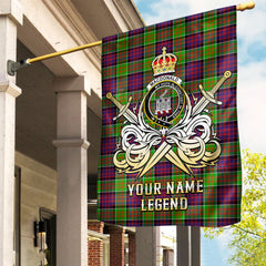 Custom Name Clan MacDonald of Clanranald Tartan Garden Flag with Clan Crest and the Golden Sword of Courageous Legacy IR17