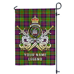 Custom Name Clan MacDonald of Clanranald Tartan Garden Flag with Clan Crest and the Golden Sword of Courageous Legacy IR17