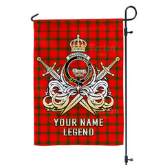 Custom Name Clan MacDonald of Sleat Tartan Garden Flag with Clan Crest and the Golden Sword of Courageous Legacy YQ43
