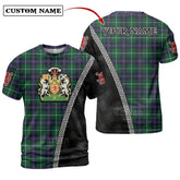MacDonald of the Isles Hunting Modern Tartan Shirt with Scotland Coat of Arms & Custom Name IC89