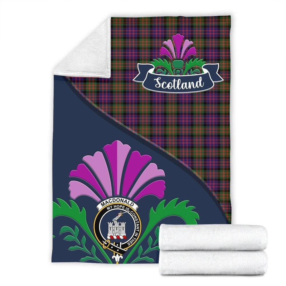 Clan MacDonald (Ranald) Tartan Crest Premium Blanket Thistle Style IY65 Clan MacDonald Tartan Today