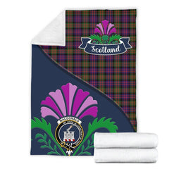 Clan MacDonald (Ranald) Tartan Crest Premium Blanket Thistle Style IY65 Clan MacDonald Tartan Today