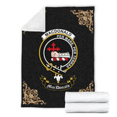 Clan MacDonald (of Sleat) Crest Tartan Premium Blanket Black NW67 Clan MacDonald Tartan Today