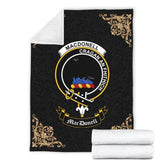 Clan MacDonell (of Glengarry) Crest Tartan Premium Blanket Black ND28 Clan Glen Tartan Today