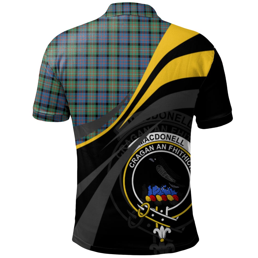 Clan MacDonnell of Glengarry Ancient Tartan Polo Shirt - Royal Coat Of Arms Style EJ40 MacDonnell of Glengarry Ancient Tartan Tartan Polo