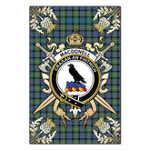 Clan MacDonnell of Glengarry Ancient Tartan Crest Black Garden Flag - Gold Thistle QX28 Clan Glen Tartan Today