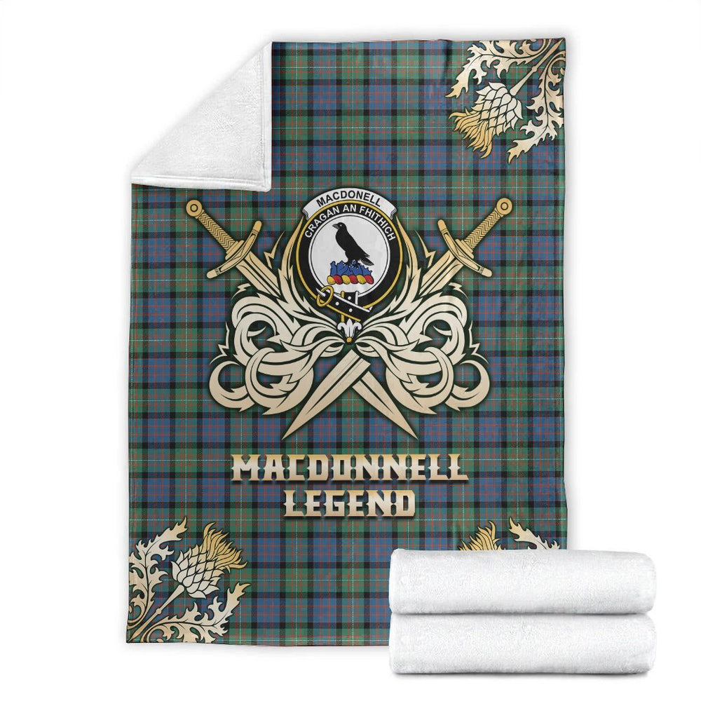 Clan MacDonnell of Glengarry Ancient Tartan Gold Courage Symbol Blanket NO17 Clan Glen Tartan Today