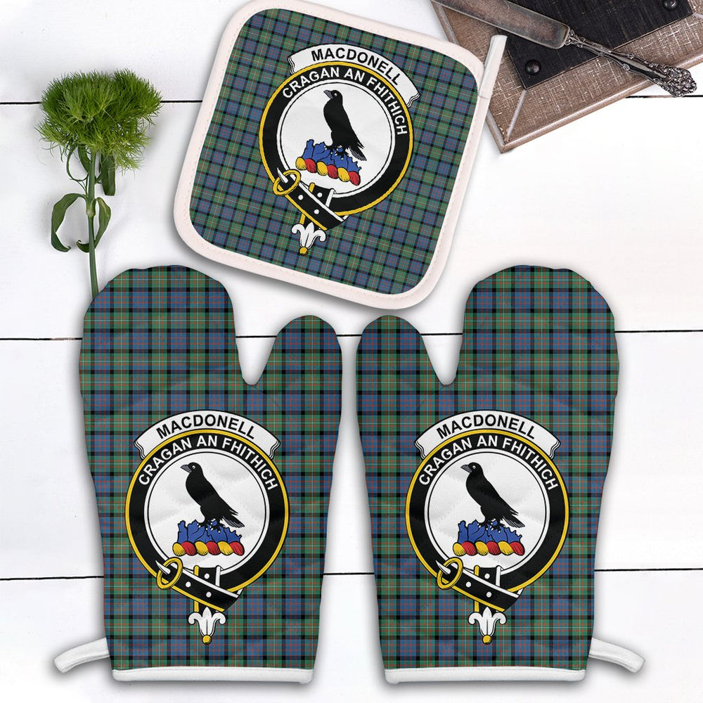 Clan MacDonnell Of Glengarry Ancient Tartan Crest Oven Mitt And Pot Holder (2 Oven Mitts + 1 Pot Holder) LP40 Clan Glen Tartan Today