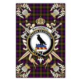Clan MacDonnell of Glengarry Modern Tartan Crest Black Garden Flag - Gold Thistle VK82 Clan Glen Tartan Today