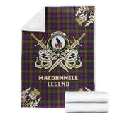 Clan MacDonnell of Glengarry Modern Tartan Gold Courage Symbol Blanket HU83 Clan Glen Tartan Today