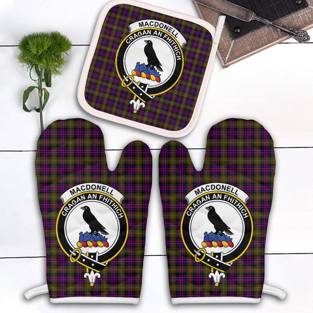 Clan MacDonnell Of Glengarry Modern Tartan Crest Oven Mitt And Pot Holder (2 Oven Mitts + 1 Pot Holder) DC25 Clan Glen Tartan Today