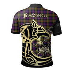 Clan MacDonnell of Glengarry Modern Tartan Polo Shirt Viking Wolf ZZ39 MacDonnell of Glengarry Modern Tartan Tartan Polo