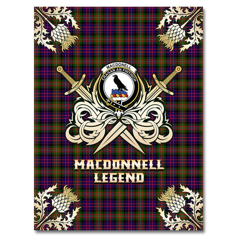 Clan MacDonnell of Glengarry Modern Tartan Gold Courage Symbol Blanket HU83 Clan Glen Tartan Today