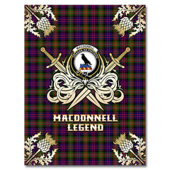 Clan MacDonnell of Glengarry Modern Tartan Gold Courage Symbol Blanket HU83 Clan Glen Tartan Today