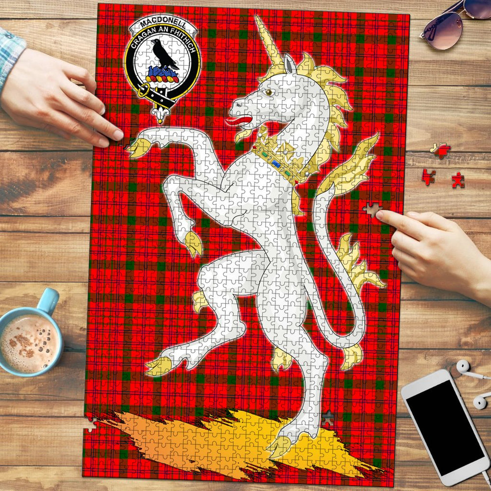 Clan MacDonnell of Keppoch Modern Tartan Crest Unicorn Scotland Jigsaw Puzzles Gift For Family WP31 Clan MacDonnell of Keppoch Tartan Today
